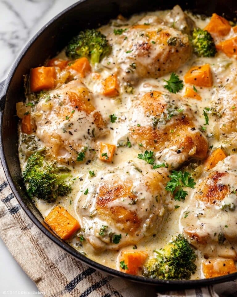 Creamy Garlic Chicken & Vegetables Recipe