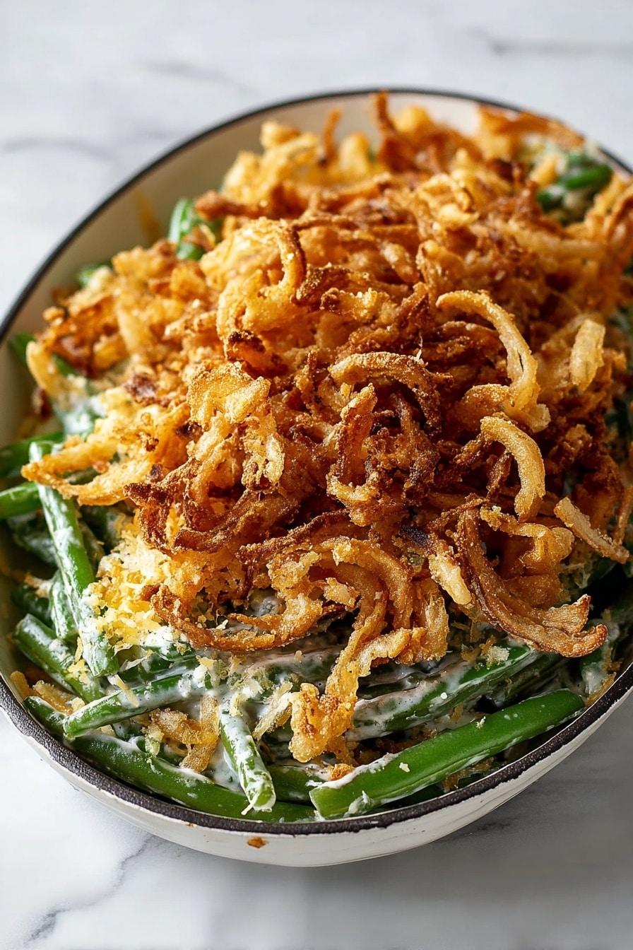 Green Bean Casserole with French Fried Onions Recipe - Serving Suggestion