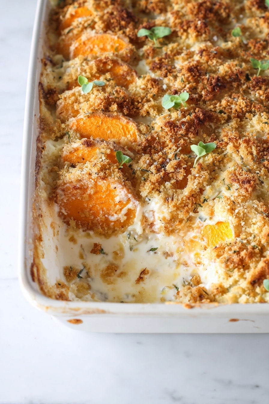 Asiago and Nutmeg Scalloped Potatoes Recipe - Serving Suggestion