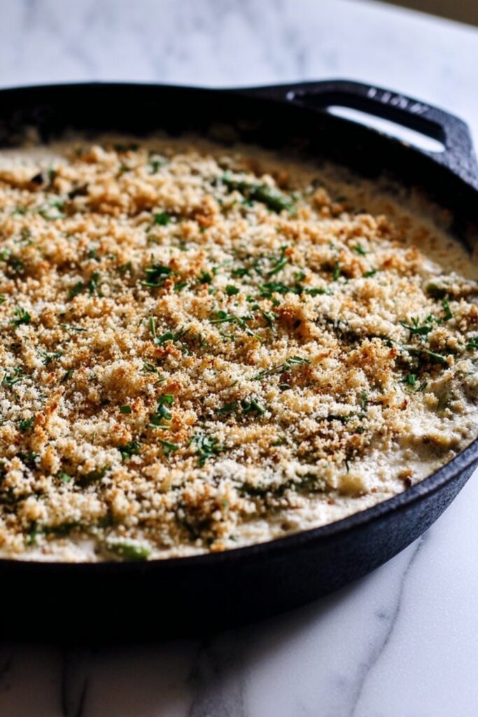 Lightened Up Fresh Green Bean Casserole Recipe