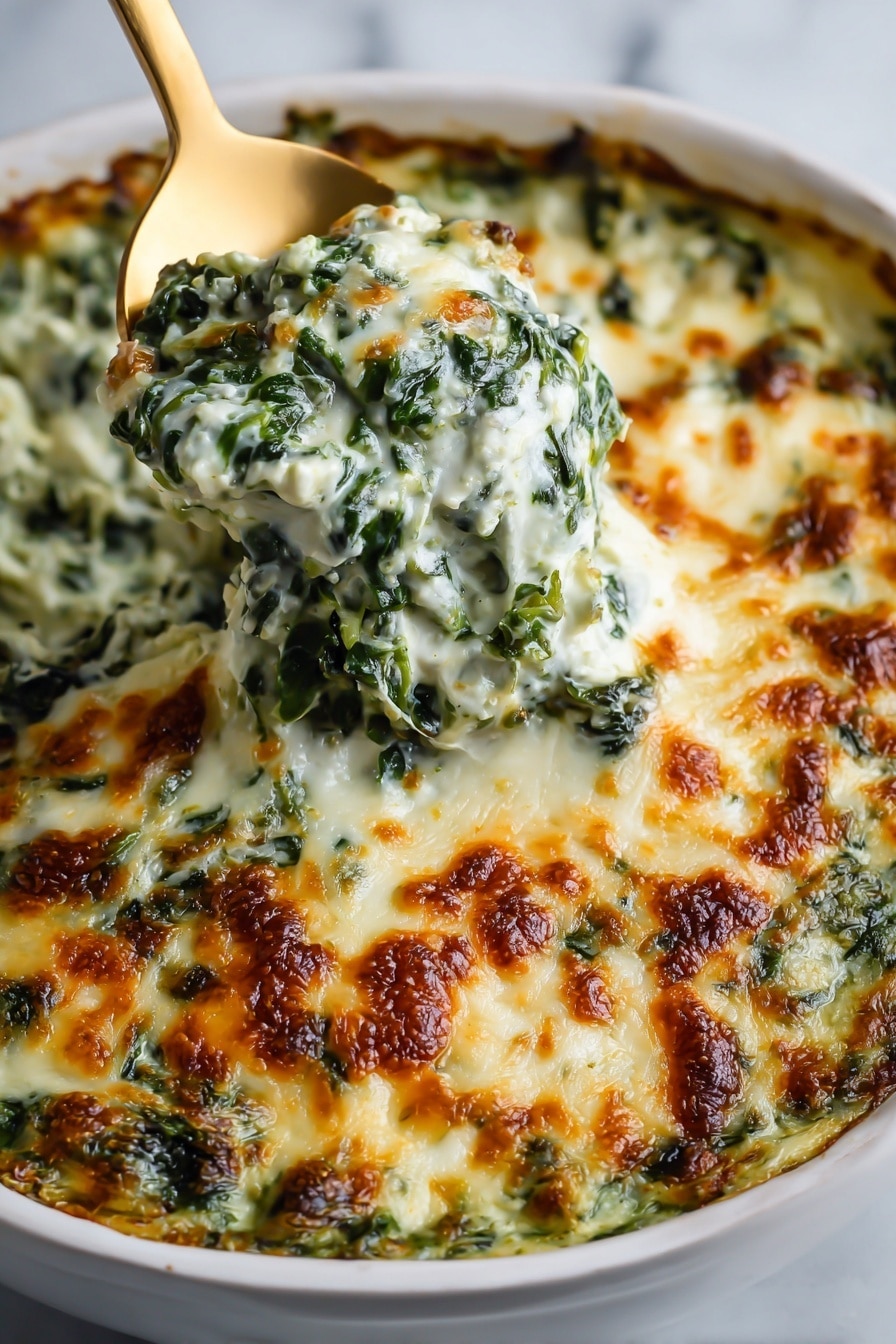 Spinach Gratin with Crispy Pancetta and Melted Gruyère Recipe