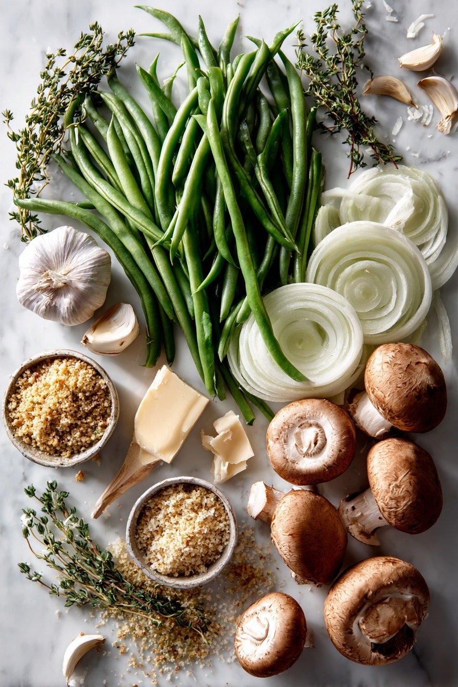 Lightened Up Fresh Green Bean Casserole Recipe - Ingredients