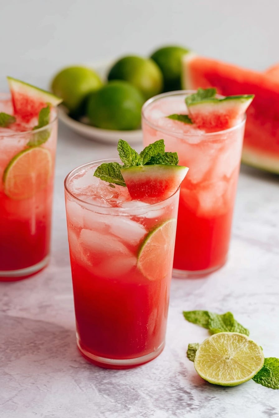 Watermelon Lime Mocktail Recipe - Serving Suggestion