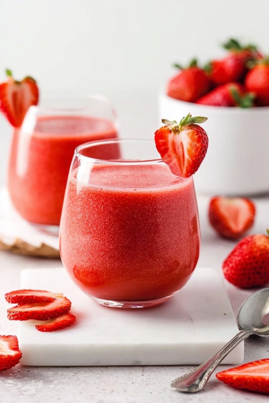 Frozen Strawberry Rosé Slush Recipe - Serving Suggestion