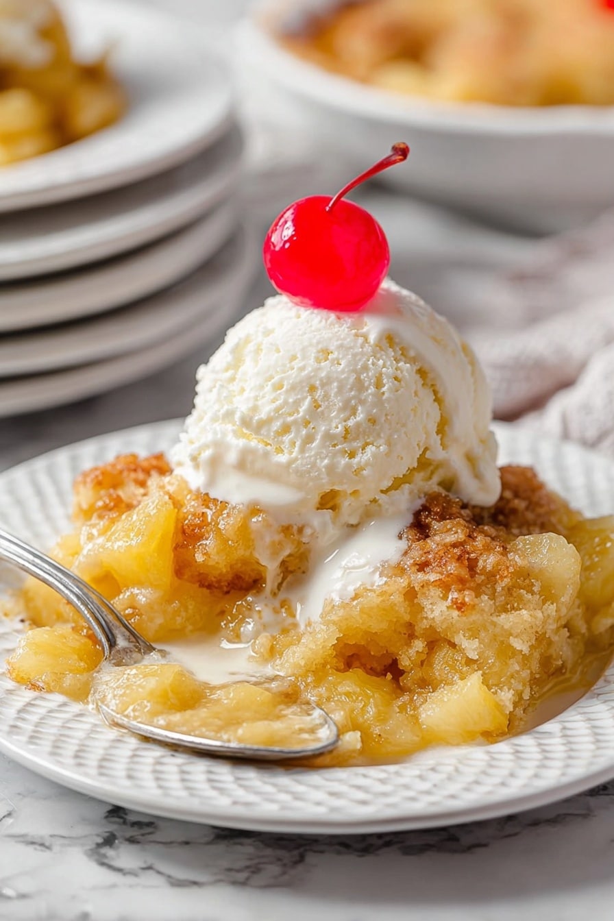 Pineapple Dump Cake Recipe - Serving Suggestion
