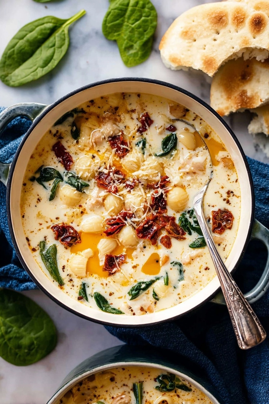 Creamy Tuscan Chicken Soup Recipe - Recipe Step