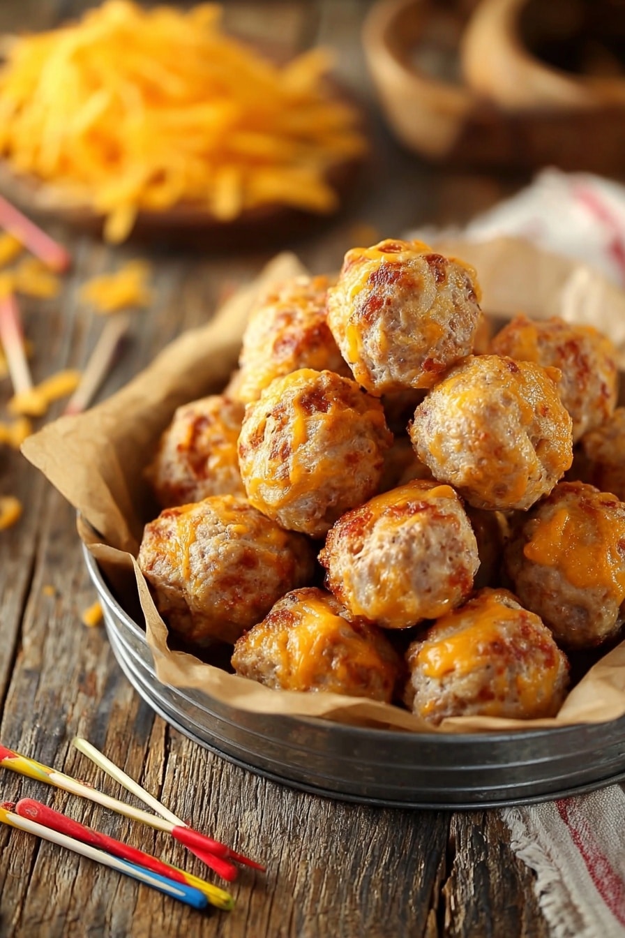 Cheddar Sausage Balls Recipe - Serving Suggestion