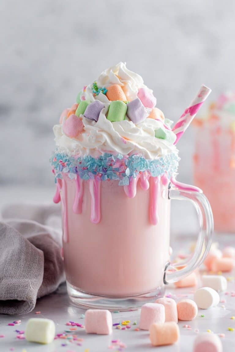 Unicorn Hot Chocolate with Sprinkles Recipe