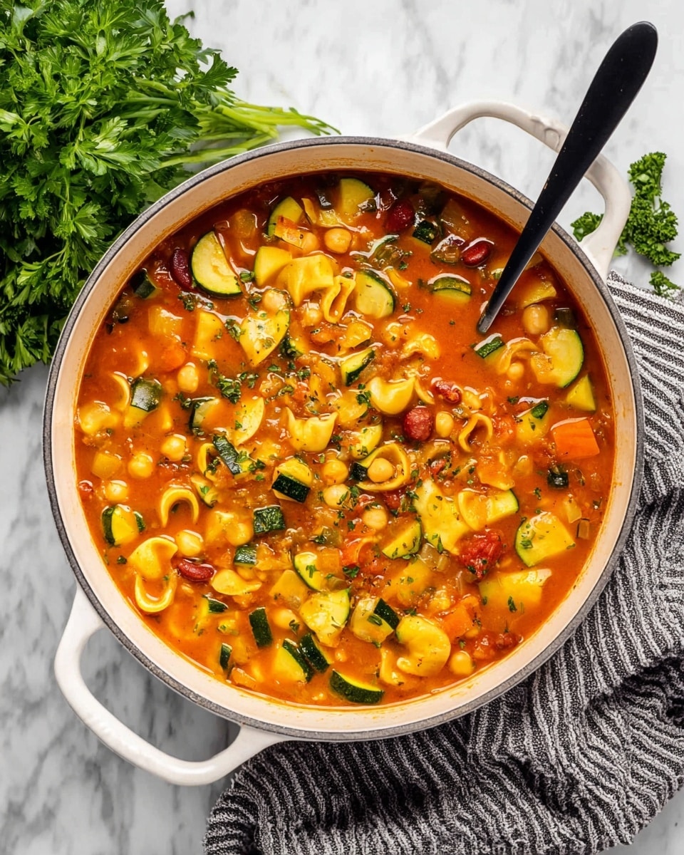 Easy Vegetable Minestrone Soup Recipe - Serving Suggestion