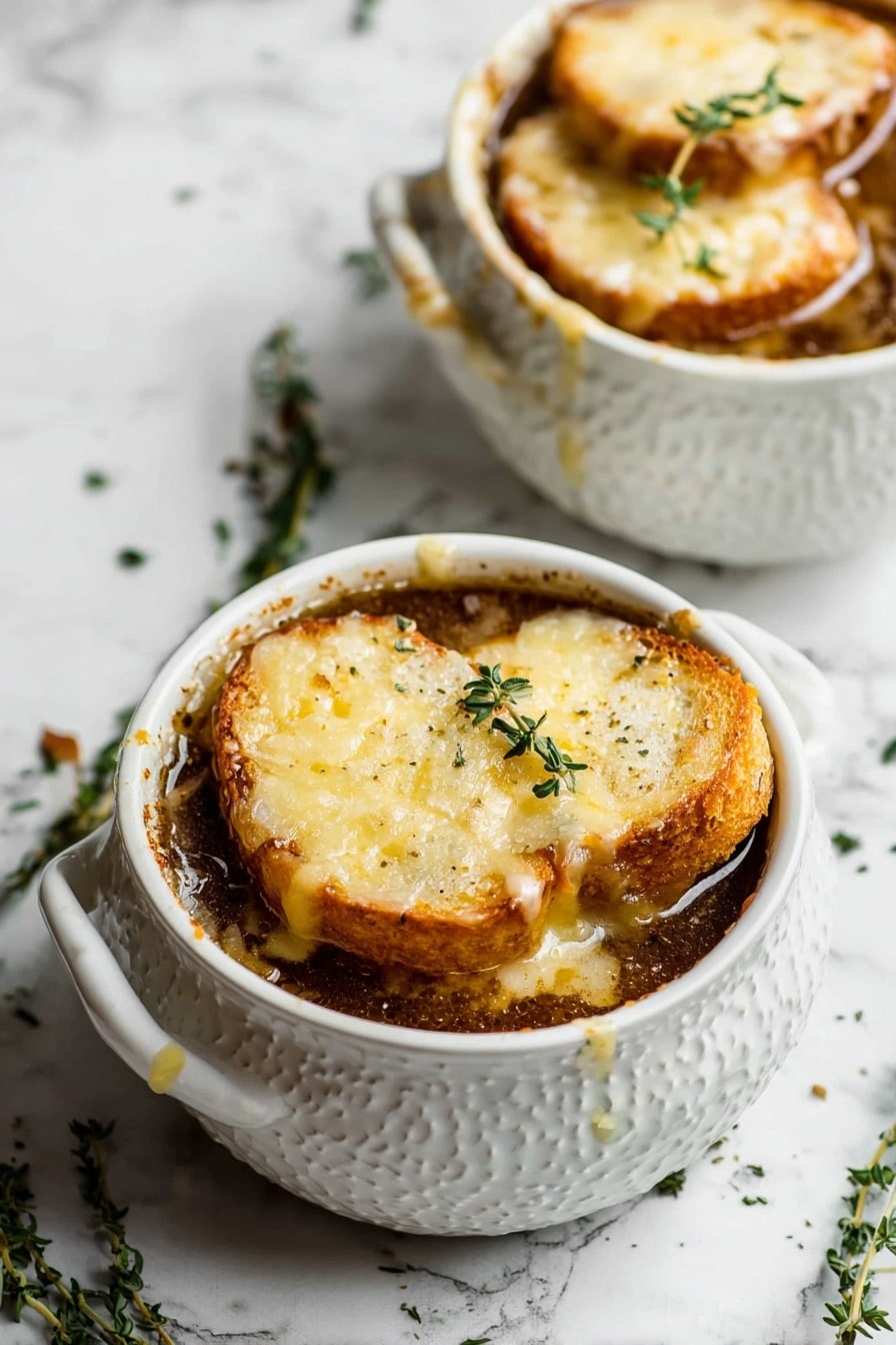 French Onion Soup with Melty Cheese Recipe - Serving Suggestion