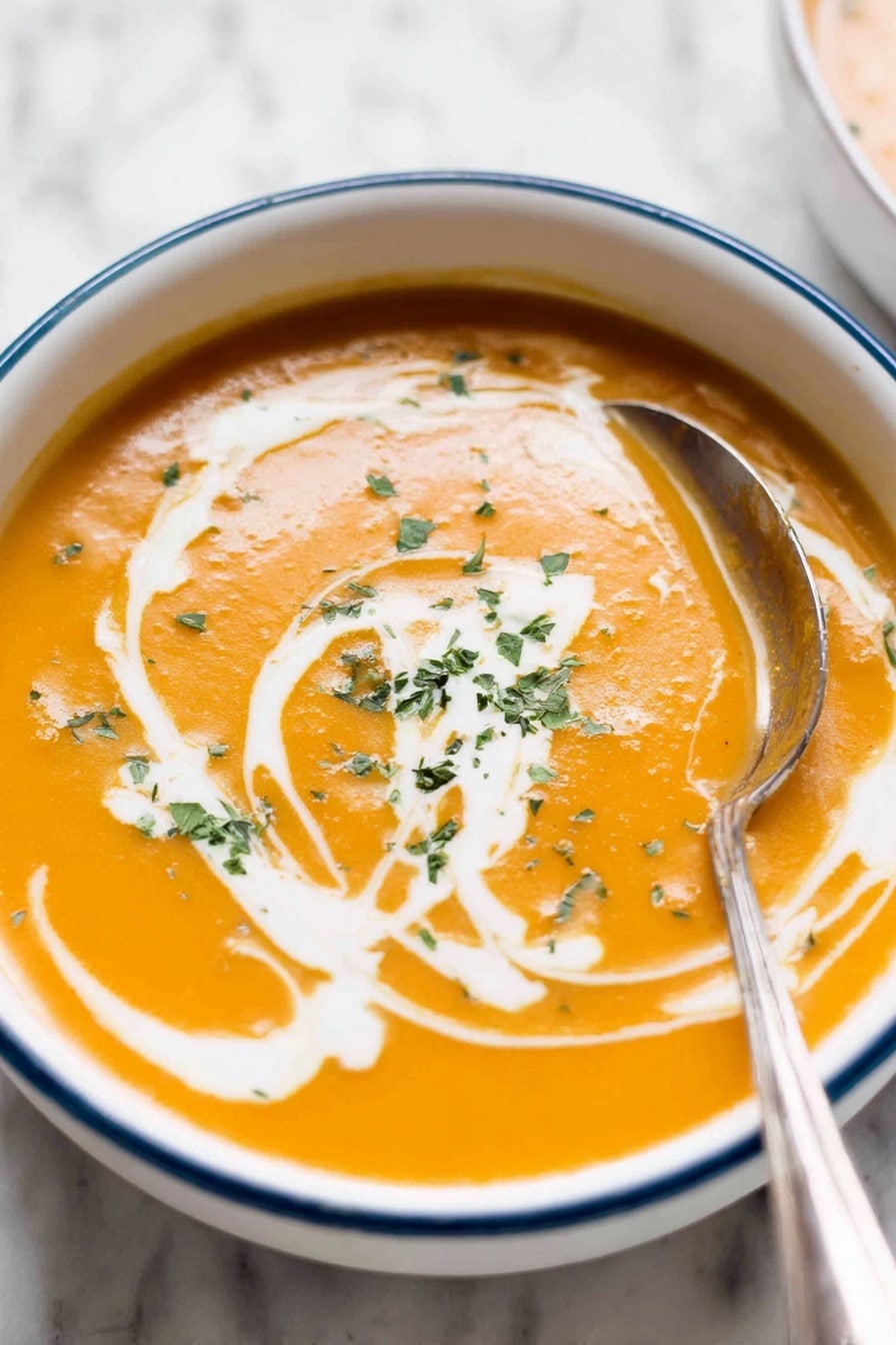 Easy Pumpkin Soup Recipe - Serving Suggestion