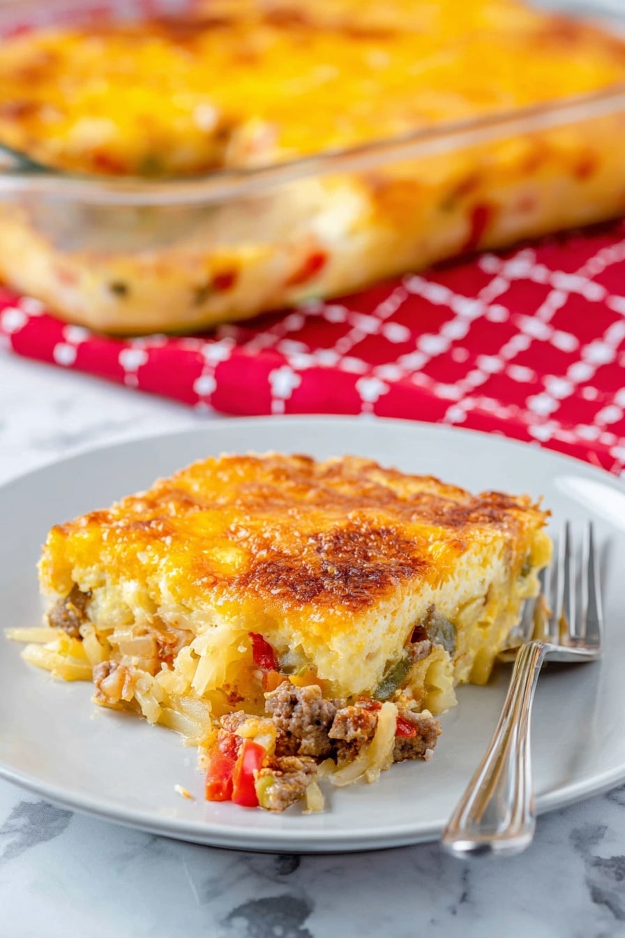 Spicy Sausage & Hash Brown Breakfast Casserole Recipe - Serving Suggestion