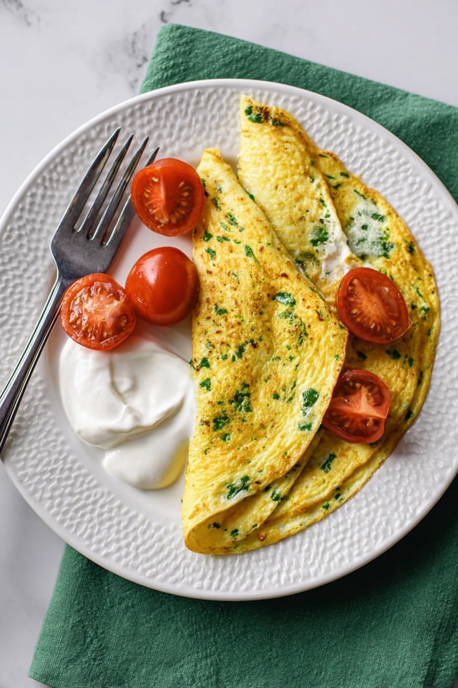 Herb Lebanese Omelet with Labneh Recipe - Serving Suggestion