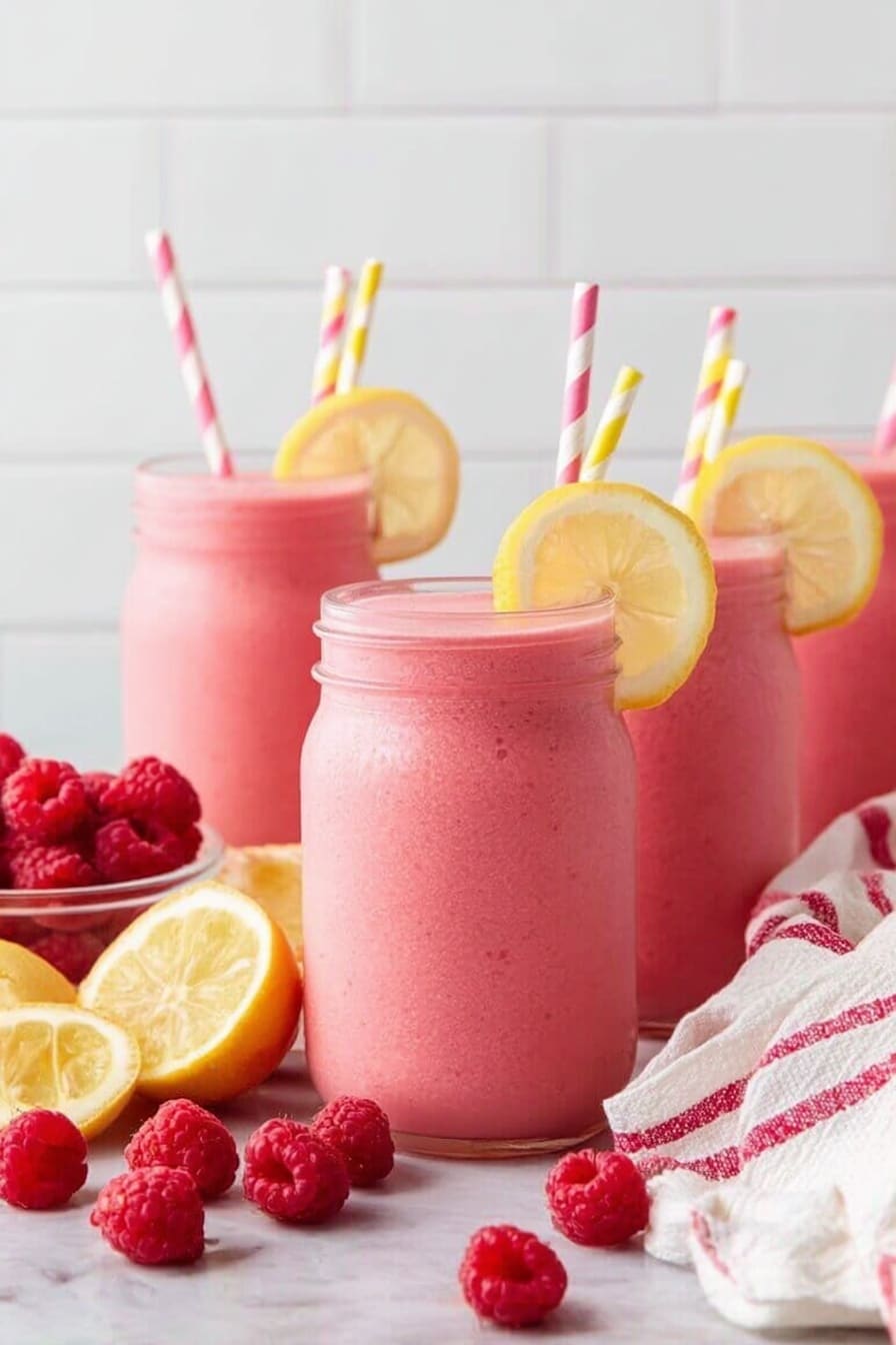 Frozen Raspberry Lemonade Recipe - Serving Suggestion