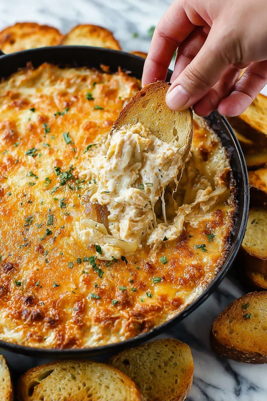 Cheddar Smoked Gouda Onion Dip Recipe - Serving Suggestion