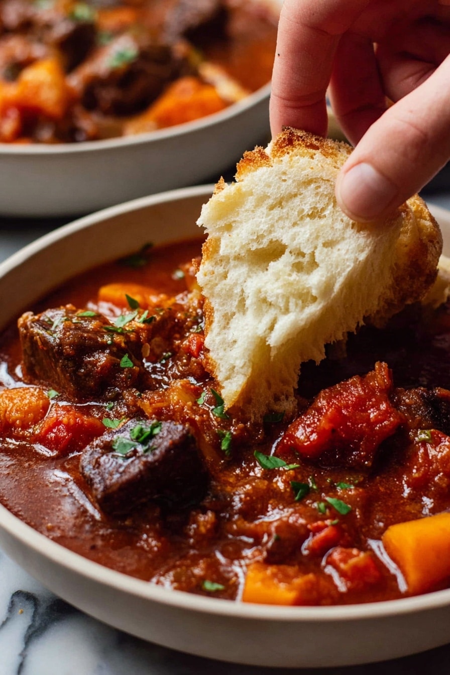 Hearty Hungarian Beef Goulash Recipe - Serving Suggestion