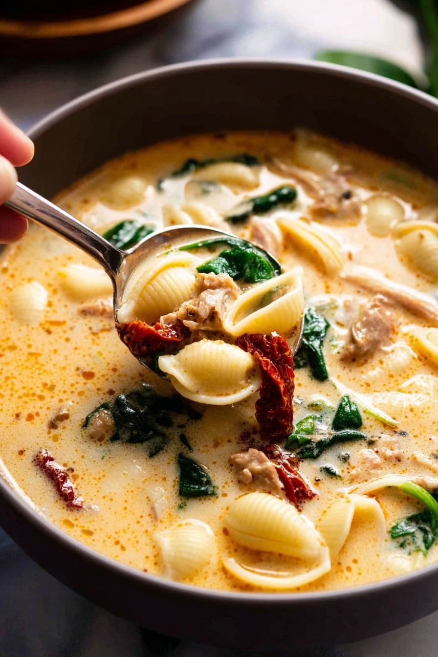 Creamy Tuscan Chicken Soup Recipe - Serving Suggestion