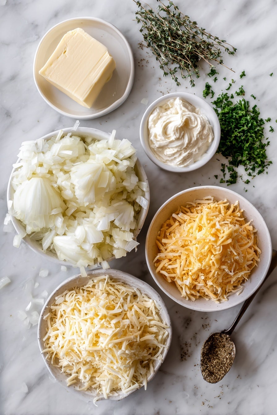 Cheddar Smoked Gouda Onion Dip Recipe - Ingredients