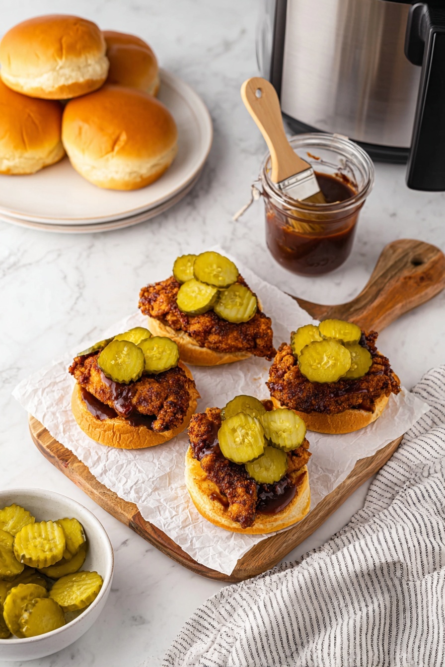 Nashville Hot Chicken Sandwich Recipe - Serving Suggestion
