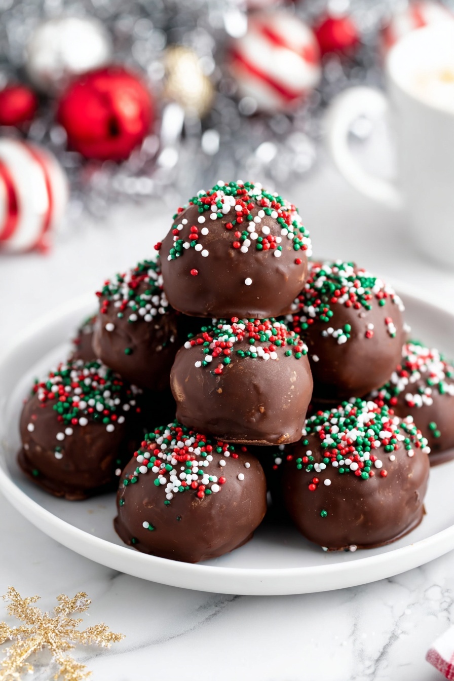 Chocolate Coated Pecan Pie Balls, pecan pie balls, no-bake pecan dessert, chocolate coated date balls, holiday nut treats - A clear glass bowl holds a thick, crumbly mixture of light to dark brown pieces with a rough texture. A wooden spoon, with a smooth, light brown handle, rests in the bowl, scooping up some of the crumbly mix. The bowl sits on a white marbled surface with soft gray veins. The overall look is coarse and crunchy, with visible granules and small chunks evenly spread within the mixture. photo taken with an iphone --ar 2:3 --v 7