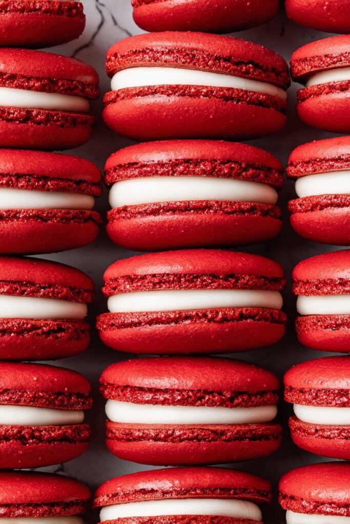 Red Velvet Macarons with Cream Cheese Filling Recipe