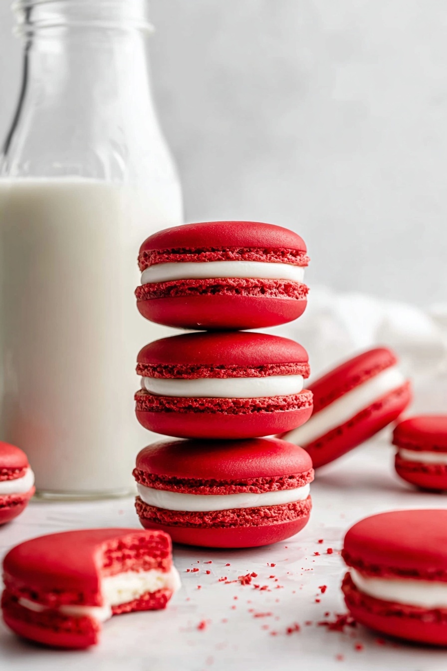 Red Velvet Macarons with Cream Cheese Filling Recipe - Serving Suggestion