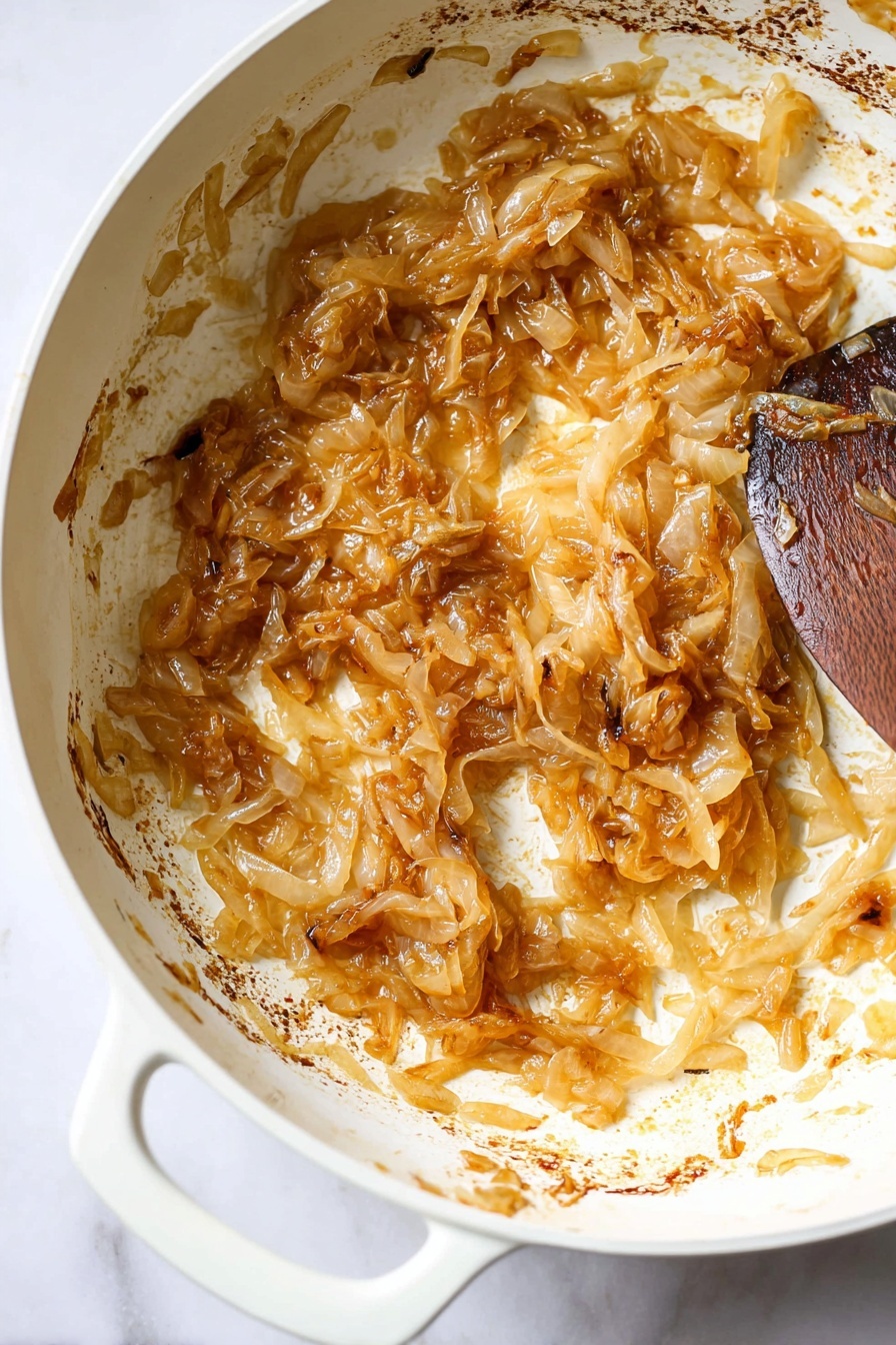 Caramelized Onion Garlic Focaccia, savory focaccia bread, caramelized onion bread recipe, garlic focaccia, easy homemade focaccia - Two long flatbreads lie side by side on a white marbled surface. Each flatbread has a golden-brown base with some dark, almost black, charred spots scattered unevenly across its surface. A thin layer of caramelized onions, with a rich golden color and slightly translucent texture, is spread evenly over both flatbreads. Small green herb pieces, likely fresh dill, are sprinkled on top, adding flecks of vibrant green throughout. The flatbreads look soft with slight puffed areas and a crispy, well-cooked crust. photo taken with an iphone --ar 2:3 --v 7