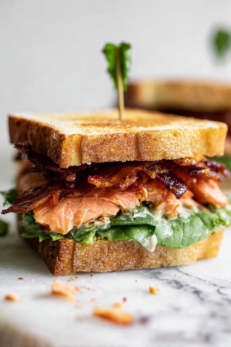 Grilled Salmon BLT with Charred Scallion Mayo Recipe