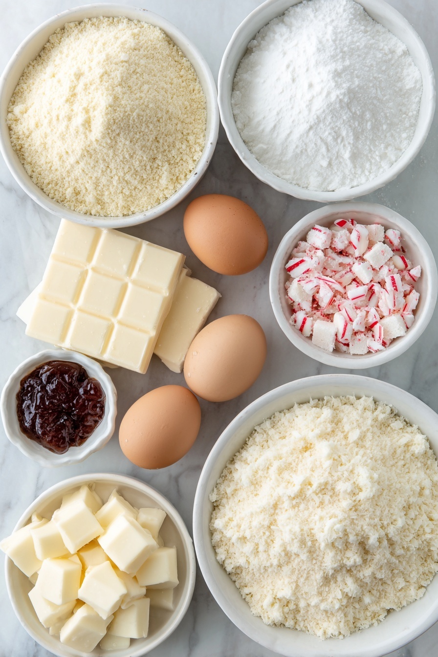 Peppermint Macarons with White Chocolate Topping Recipe - Ingredients