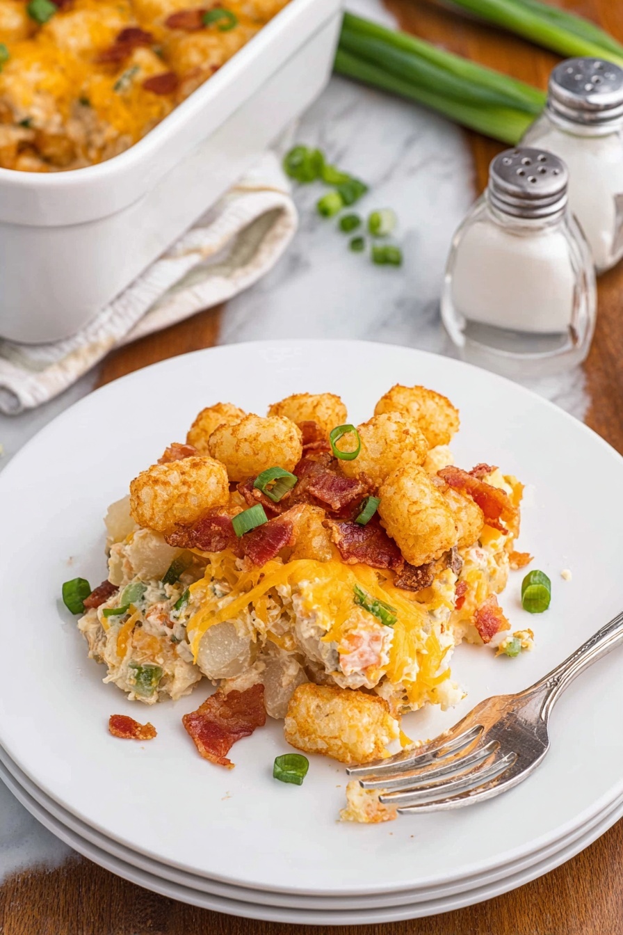 Chicken Tater Tot Casserole Recipe - Serving Suggestion