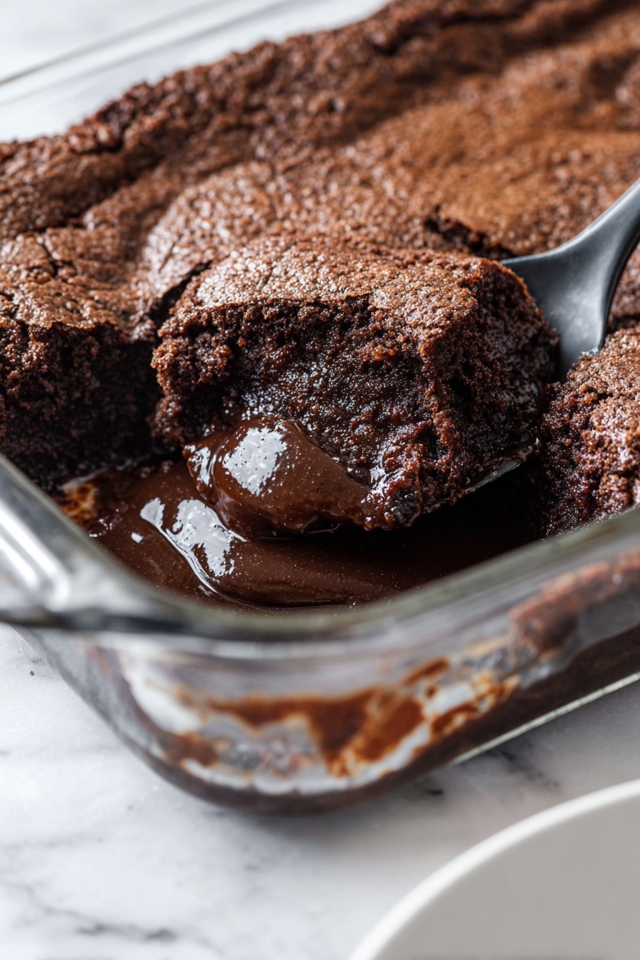 Chocolate Cobbler with Fudge Sauce Recipe - Serving Suggestion