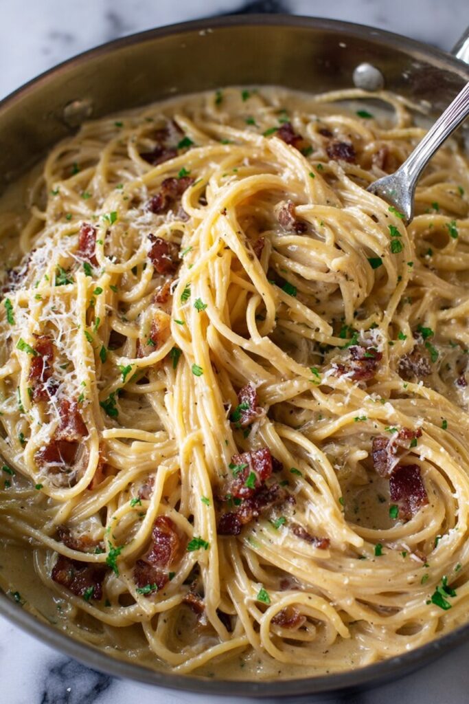Miso Carbonara with Crispy Bacon Recipe