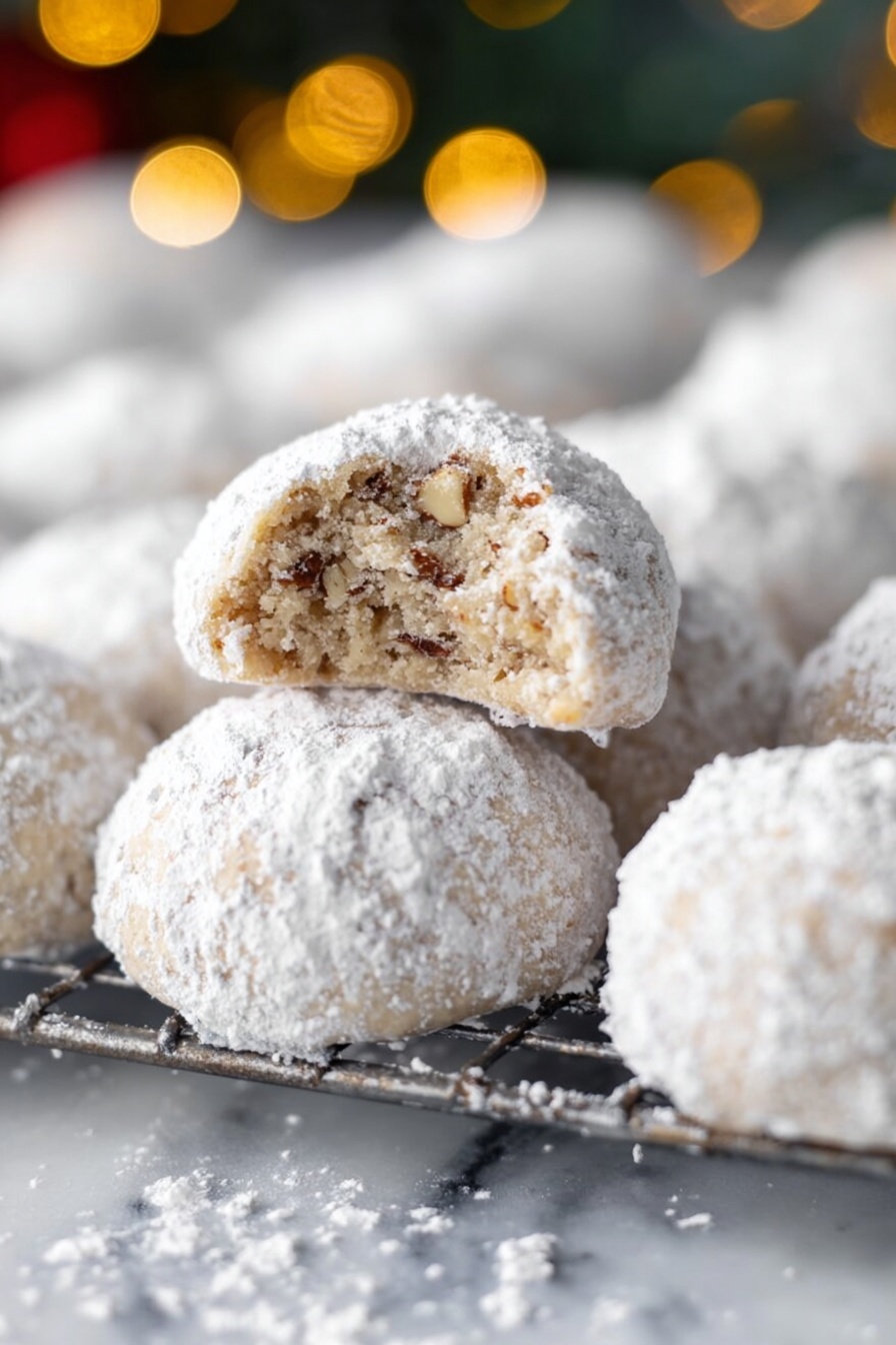 Easy Snowball Cookies with Pecans Recipe - Recipe Image