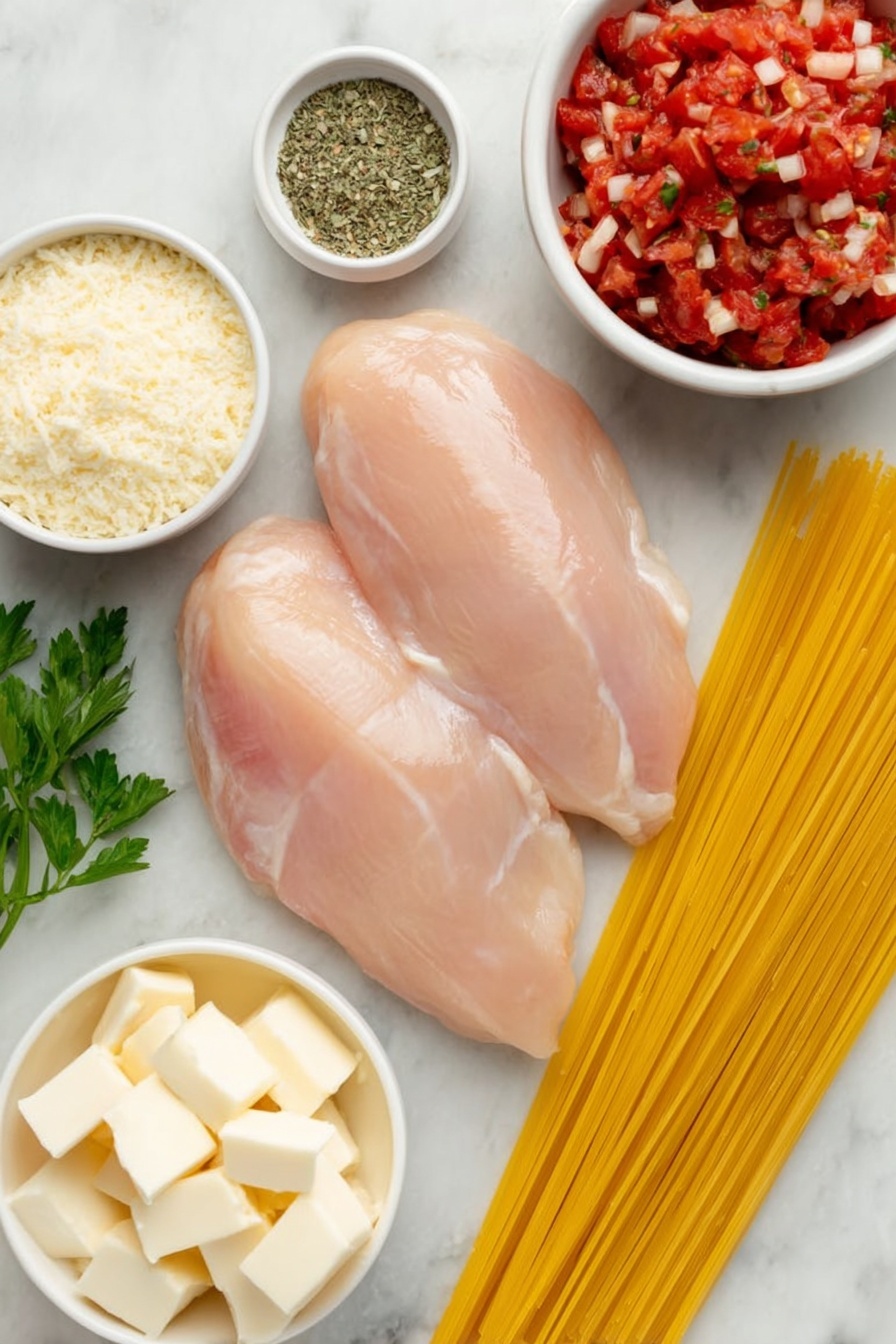 Creamy Slow Cooker Chicken Spaghetti Recipe - Ingredients