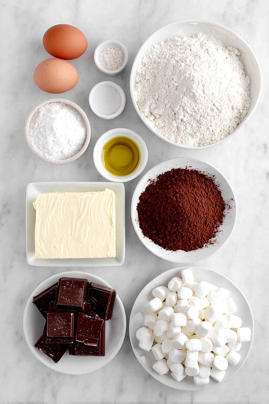 Hot Chocolate Cupcakes with Marshmallow Frosting Recipe - Ingredients