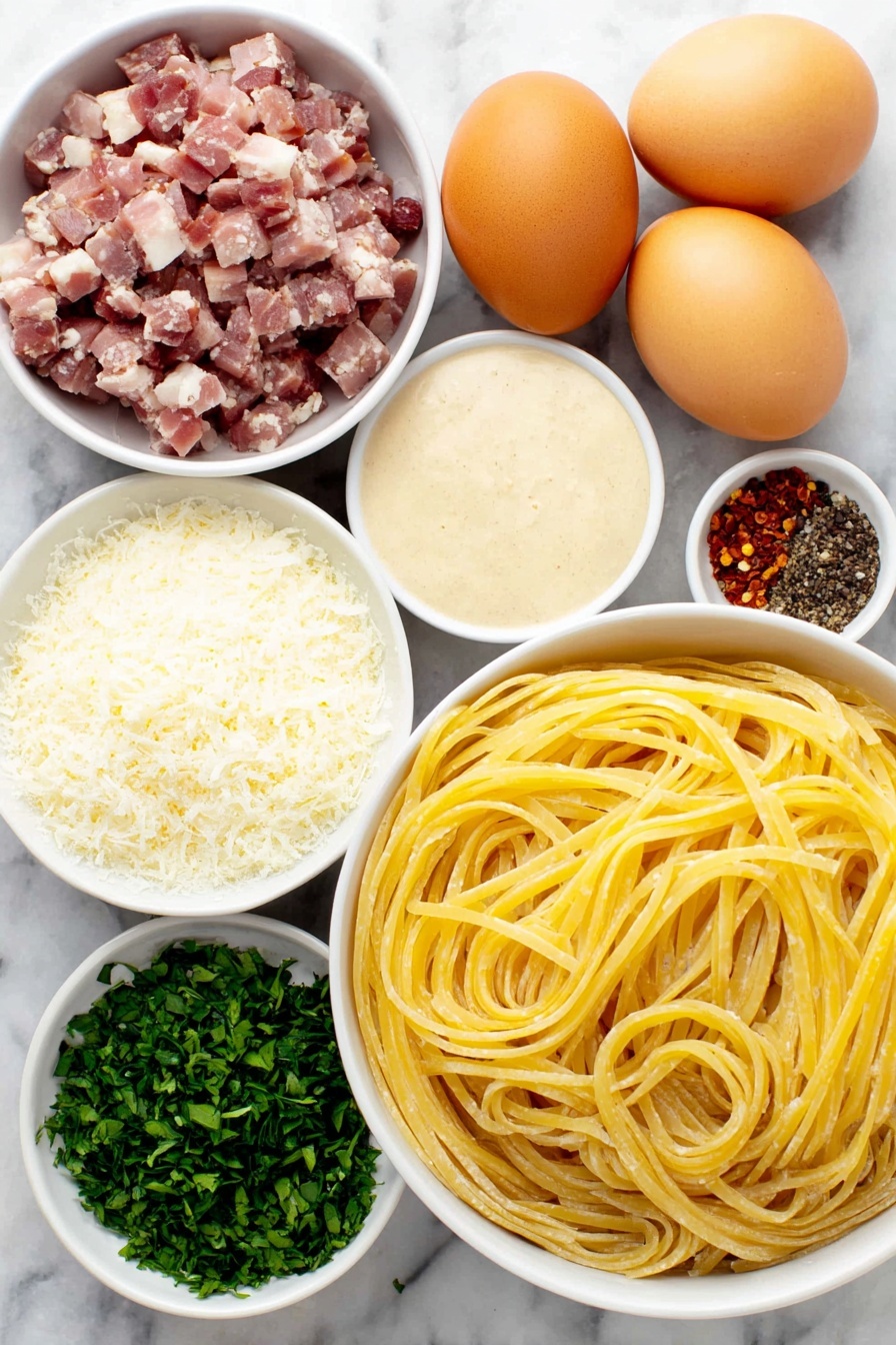Miso Carbonara with Crispy Bacon Recipe - Ingredients