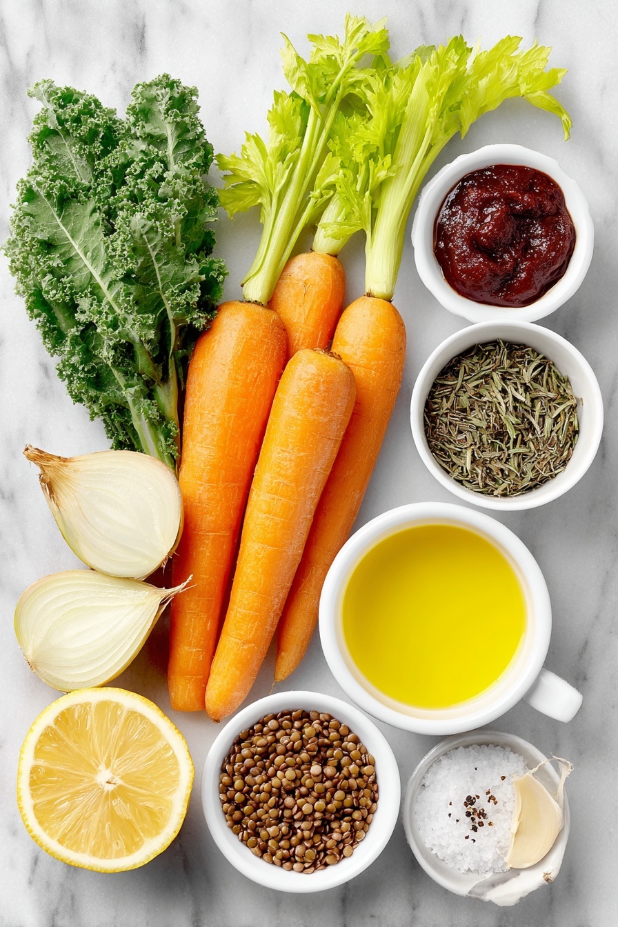 Mediterranean Lentil Soup with Kale and Lemon Recipe - Ingredients